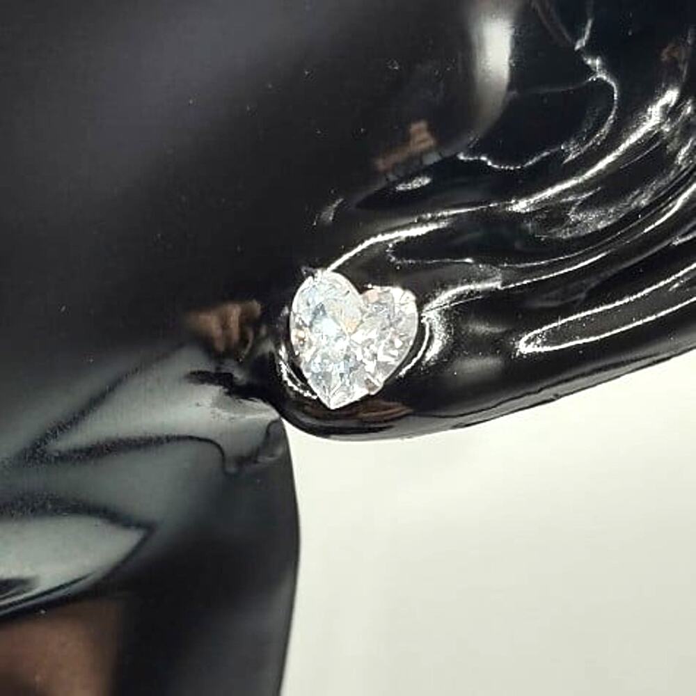925 Sterling Silver Earrings Heart Lab Made Diamond Valentines Birthday Gift NEW